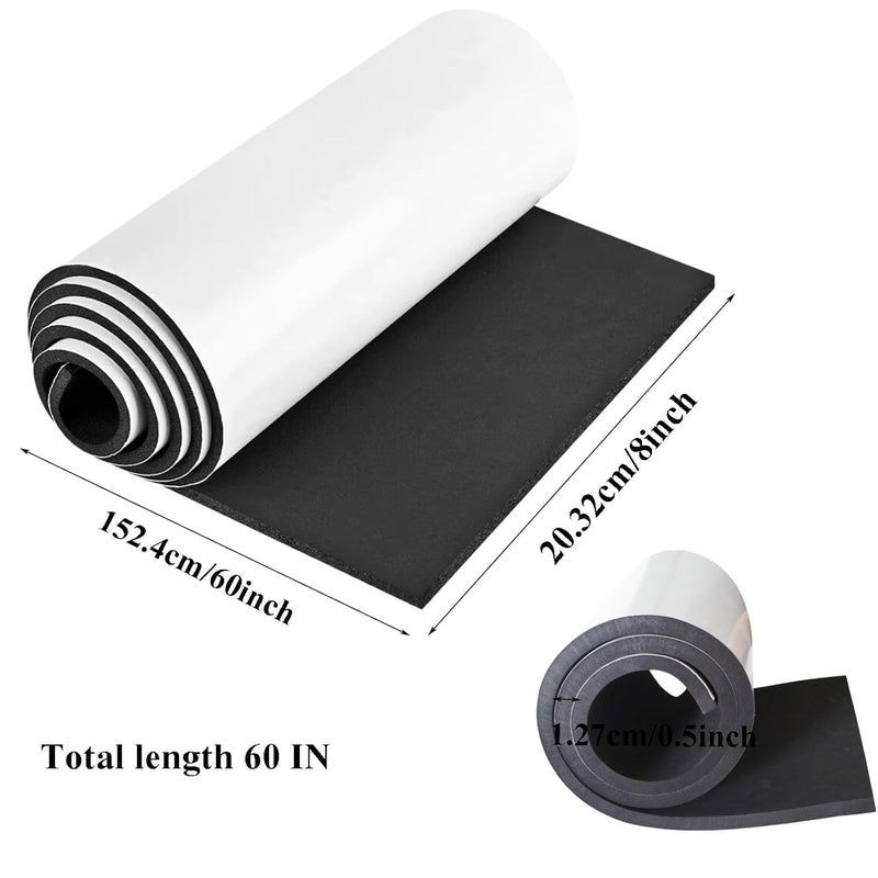 Saim Foam Padding Adhesive,Closed Cell Foam Sheet Roll 60x8x0.5 Inch Multi-Function Insulation, Soundproofing, and Weatherproof for DIY Projects, Gaskets, Crafts, and Costume - Black - Image 2